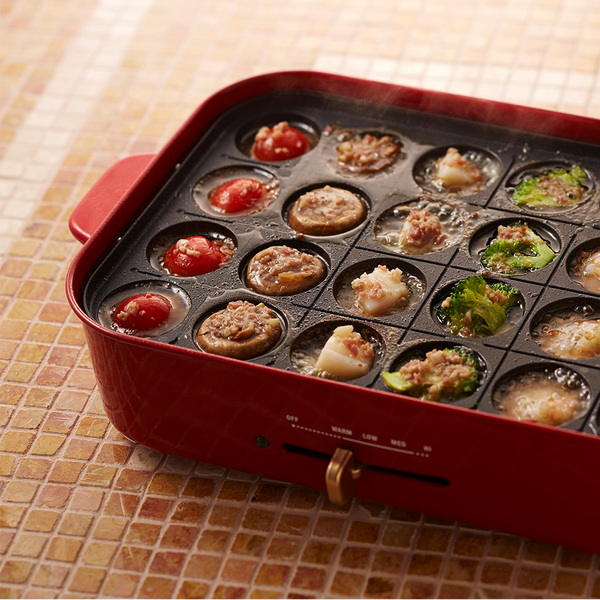 BOE021多功能電烤盤-經典款(紅色),中秋節,電烤盤-,耐高溫不沾塗層烤盤,不沾烤盤,煎烤炒煮