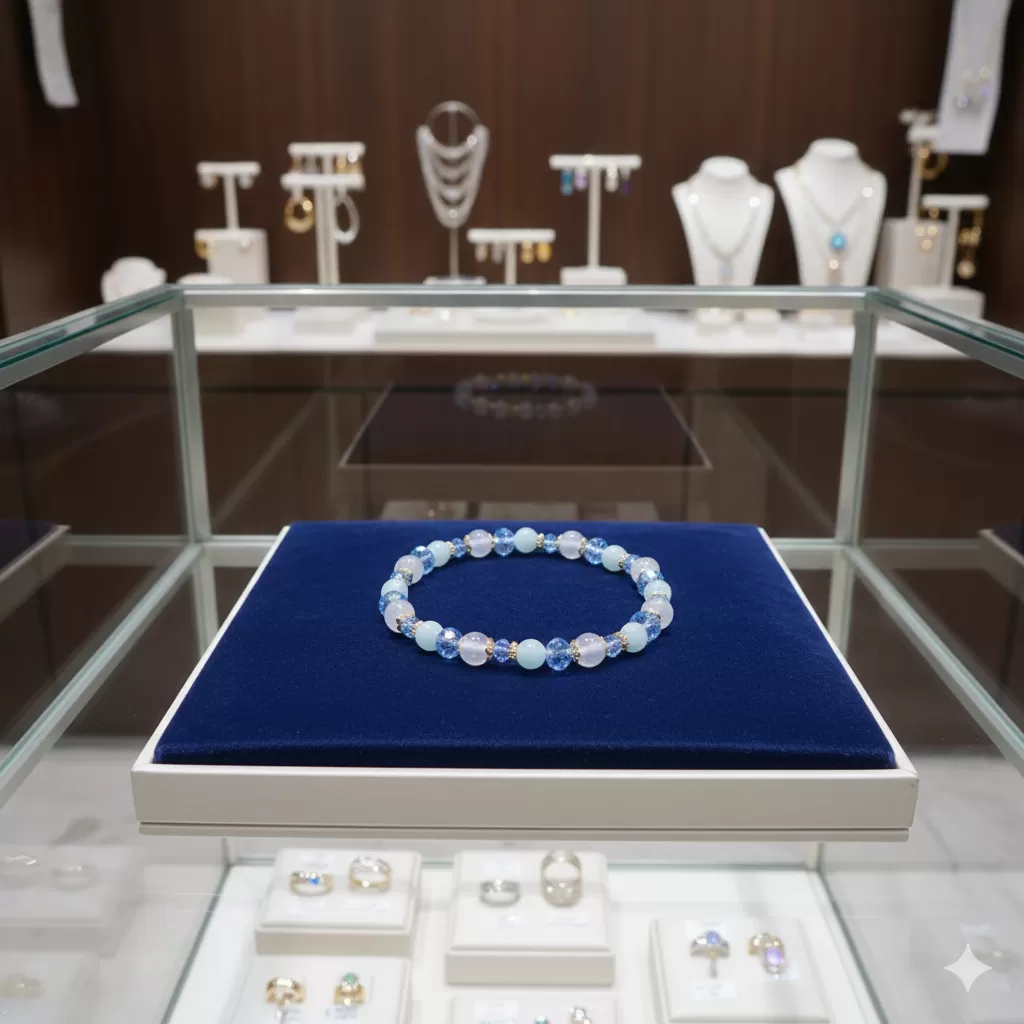 五行水晶手鍊(水)｜活絡財流・溝通順暢・機會不斷,五行招財,水晶手鍊推薦,智慧象徵,氣場平衡,成長能量水晶