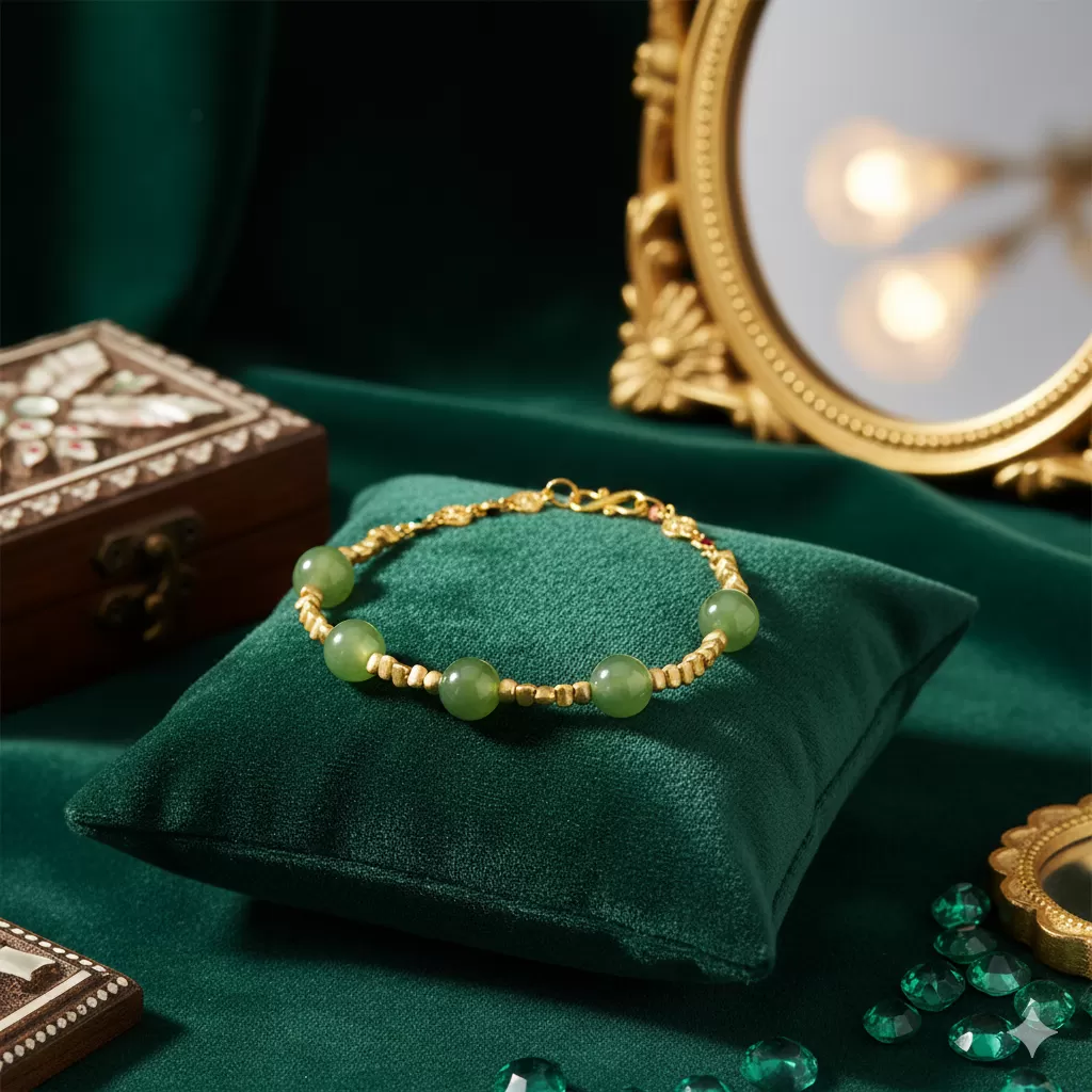 碧玉足銀手串｜平安守護・福運與正能量加持,水晶手鍊推薦,水晶手鍊,水晶串珠,水晶,平安守護