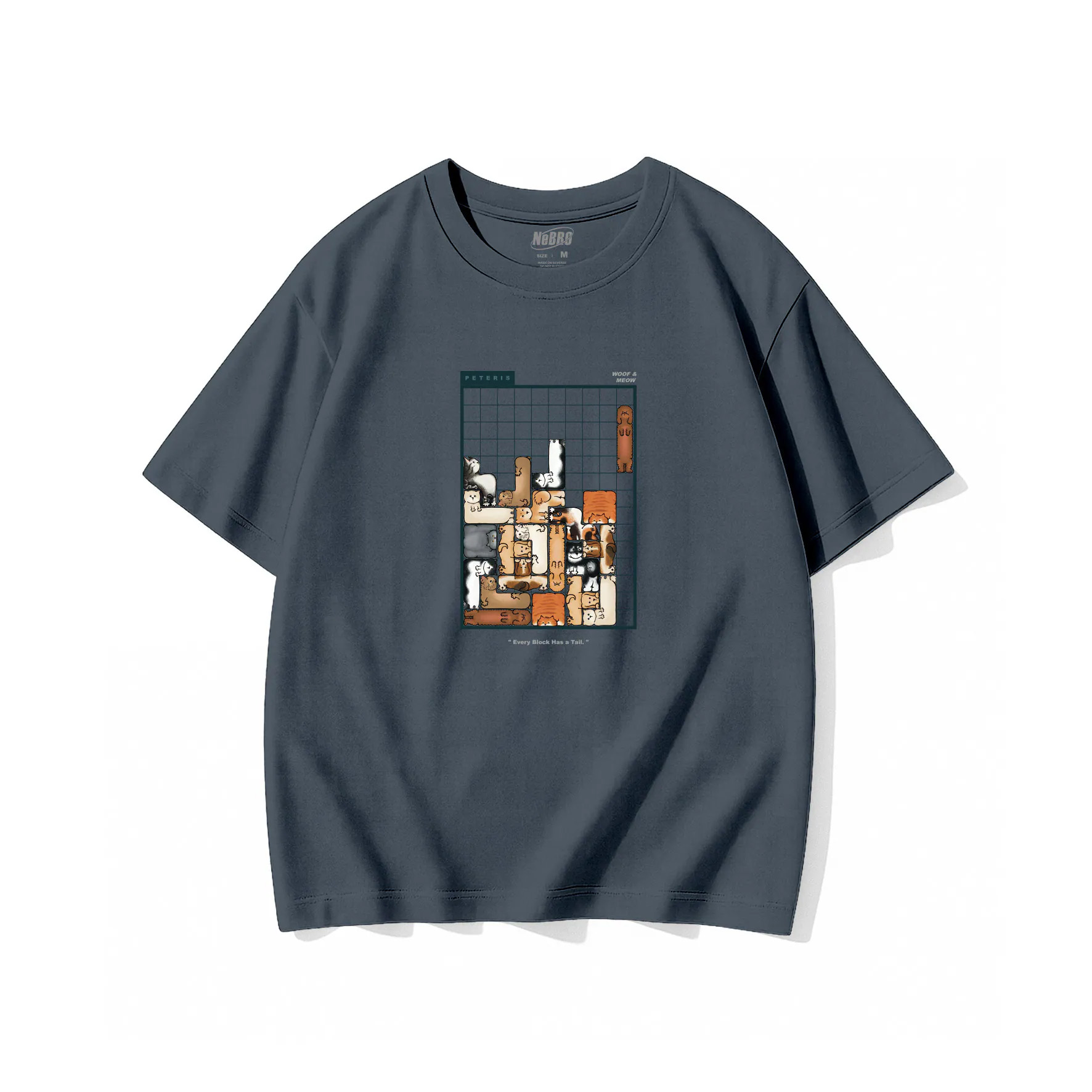 NeBro｜汪喵俄羅斯方塊 短T,短袖,短TEE,時尚,上衣,純棉