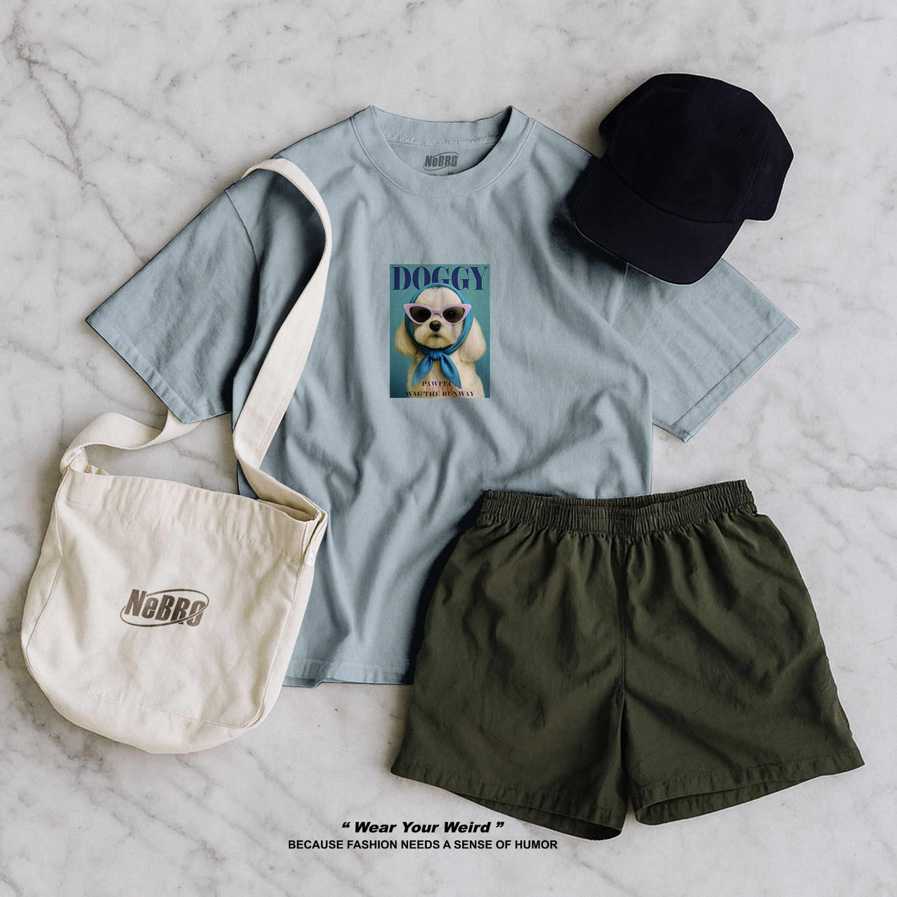 NeBro｜汪汪伸展台 短T,時尚,上衣,短袖,短TEE,純棉