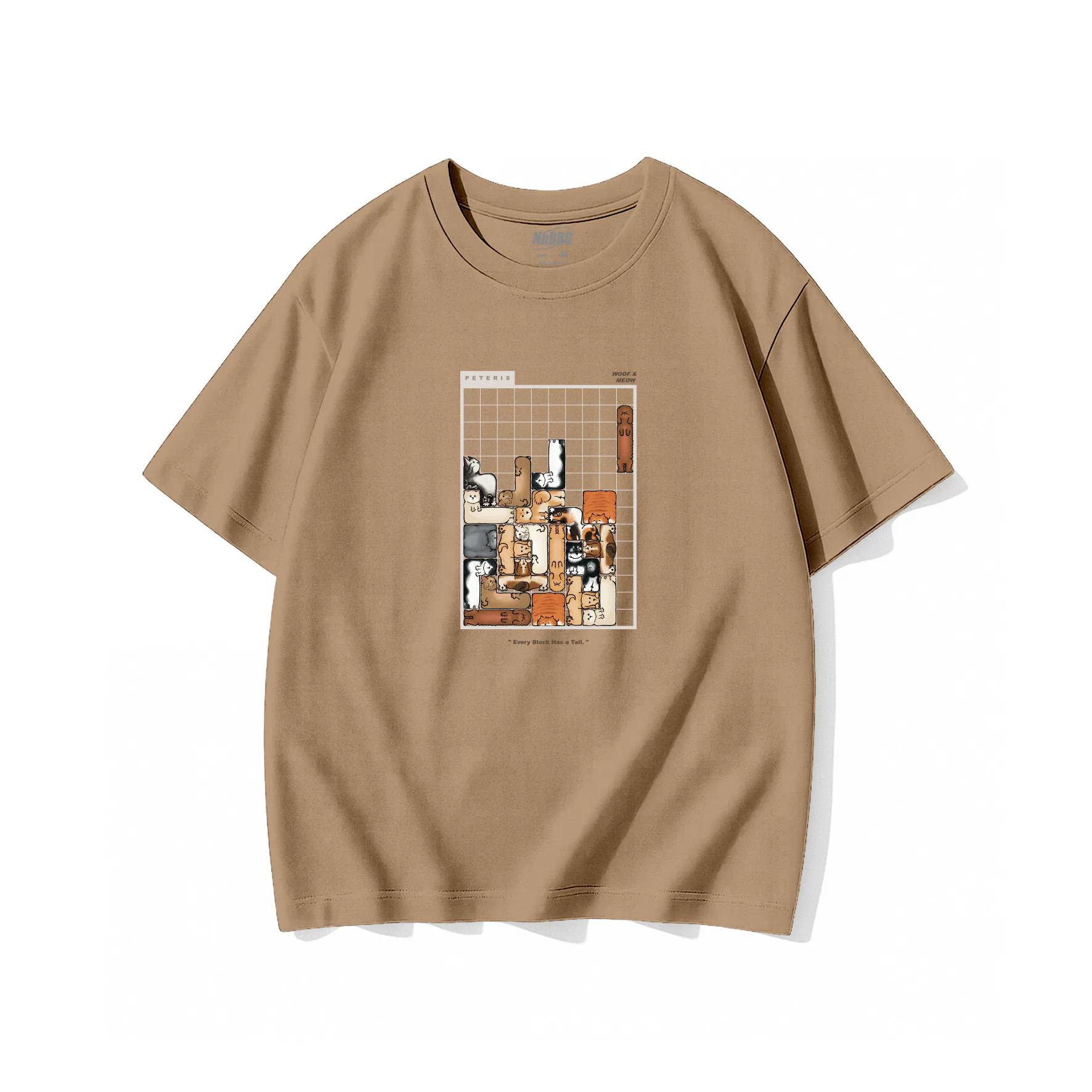 NeBro｜汪喵俄羅斯方塊 短T,短袖,短TEE,時尚,上衣,純棉