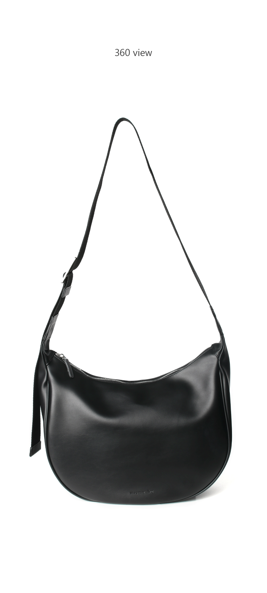 皮革半月大包(黑/白),流行,時尚,大容量,輕巧,側背包