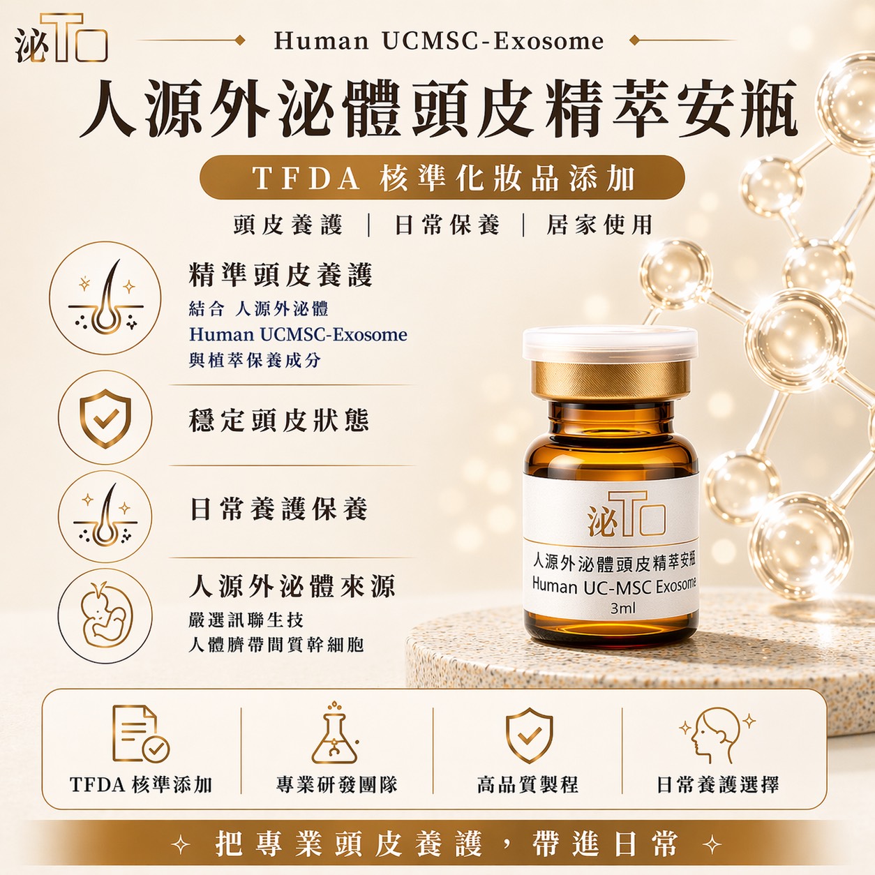 人源外泌體頭皮精萃安瓶1瓶/3ml