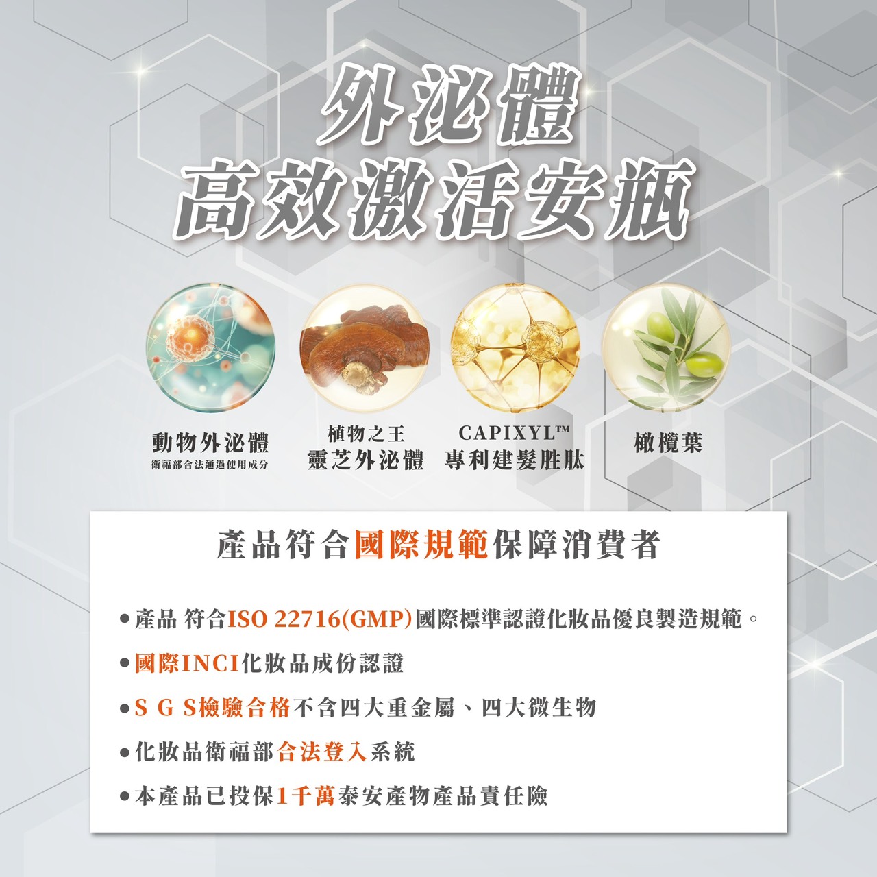 外泌體健髮高效激活安瓶 3ml/可用於頭皮，眼睫毛，眉毛。