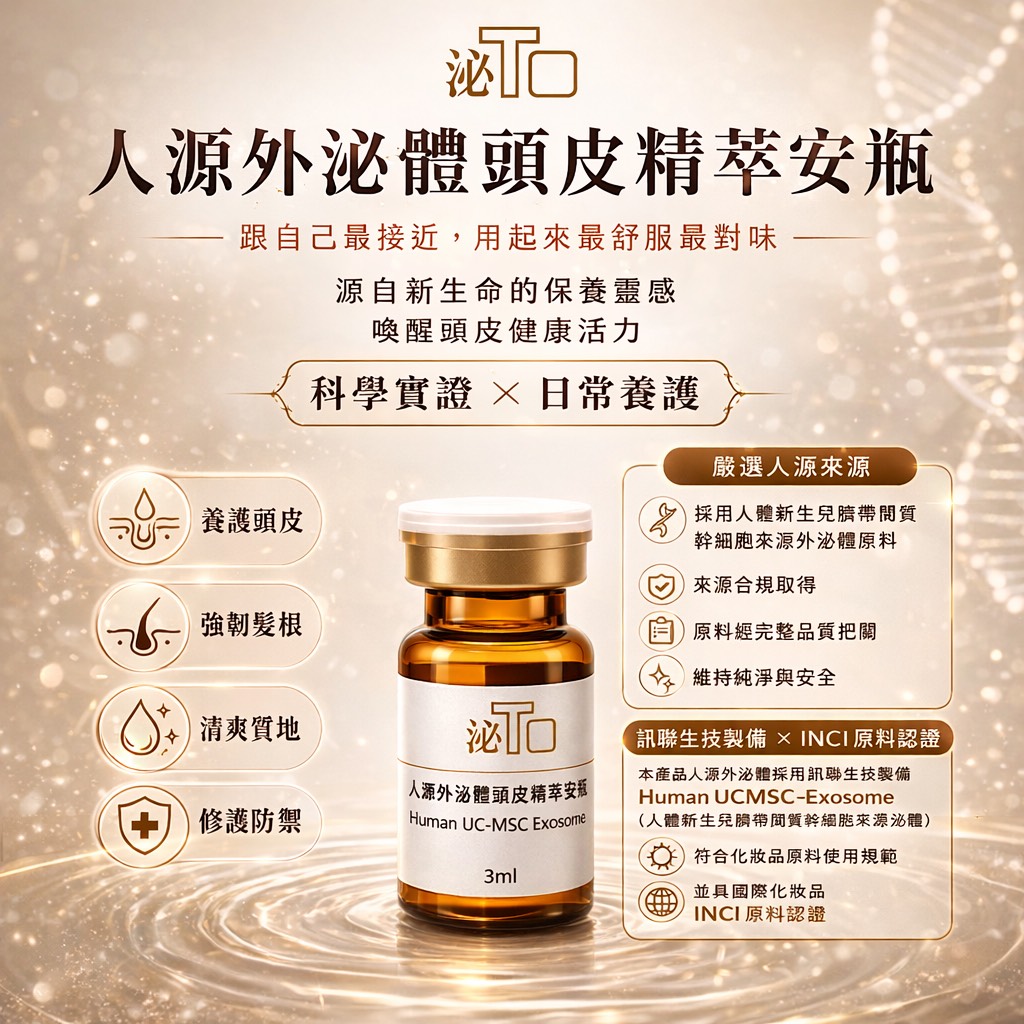 人源外泌體頭皮精萃安瓶1瓶/3ml,(頭皮專用安瓶),U60230001,人源外泌體頭皮精萃安瓶1瓶/3ml,泌TO外泌體商品,人源外泌體頭皮精萃安瓶
