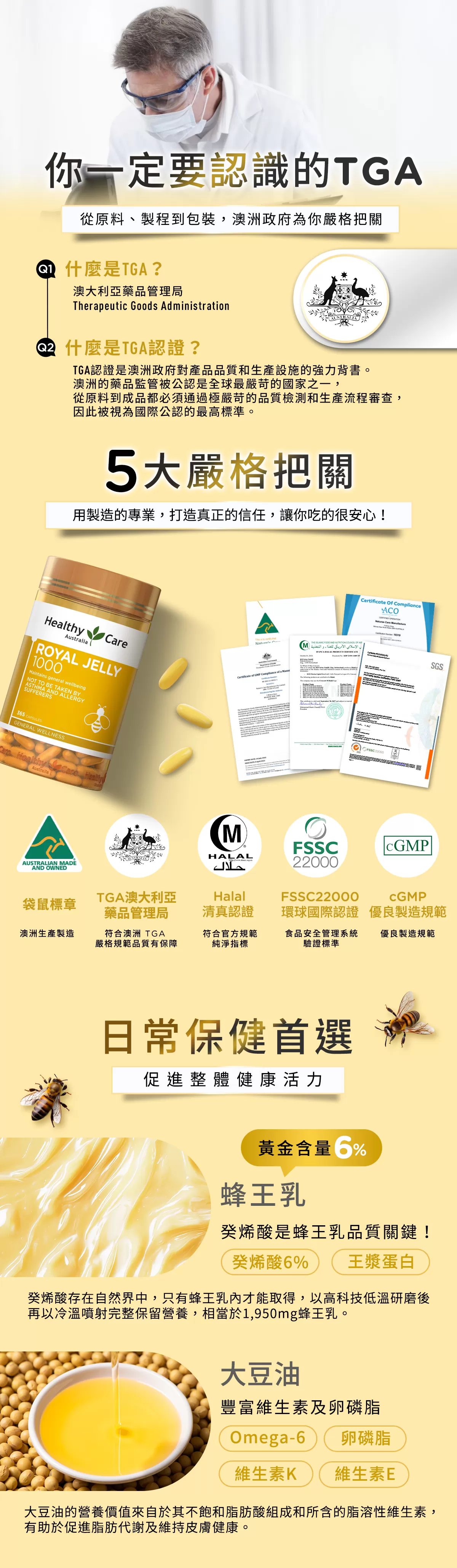 蜂王乳膠囊1000 (365顆),80006,蜂王乳膠囊1000(365顆),澳洲製造40年品質信賴|6%癸烯酸｜1000mg高濃度滋補,熱銷商品,80006_1