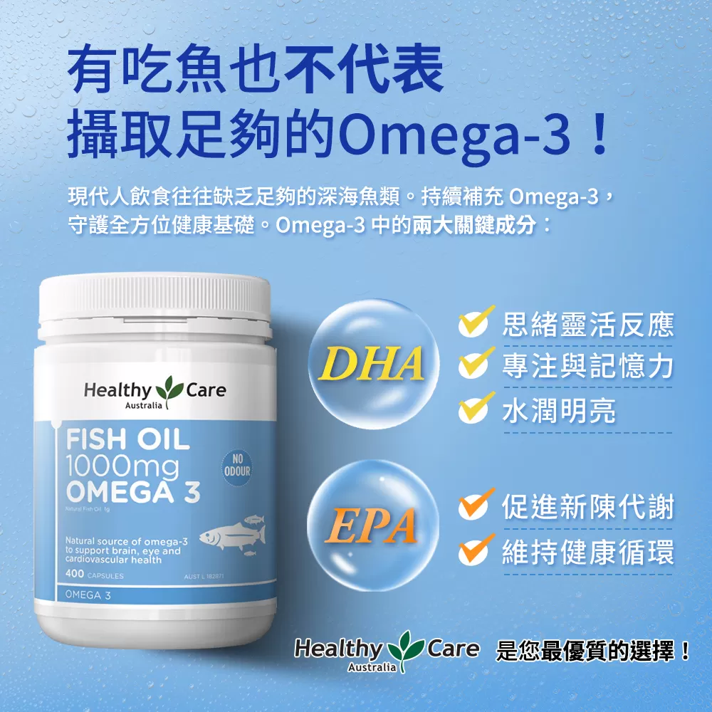 澳洲深海魚油 Omega-3膠囊 (400顆)