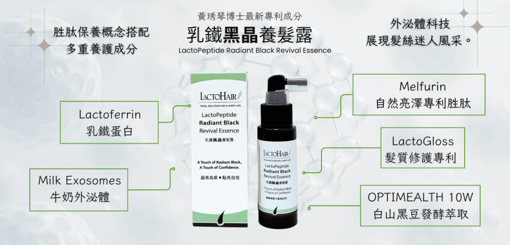 乳鐵黑晶養髮露 優惠組,U60830001,乳鐵黑晶養髮露優惠組,全方面養髮計畫,專利胜肽,乳鐵蛋白