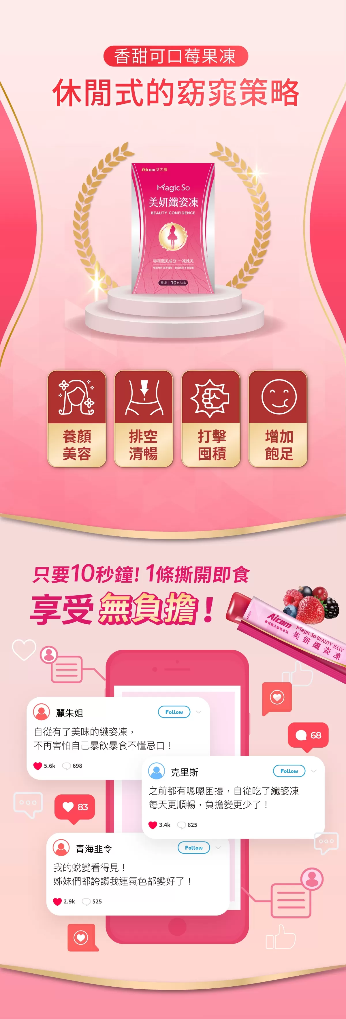 Magic So 美妍纖姿凍*2盒(10包/盒),U60830002,MagicSo美妍纖姿凍*2盒(10包/盒),九大複方,促進代謝,拒絕嘴饞