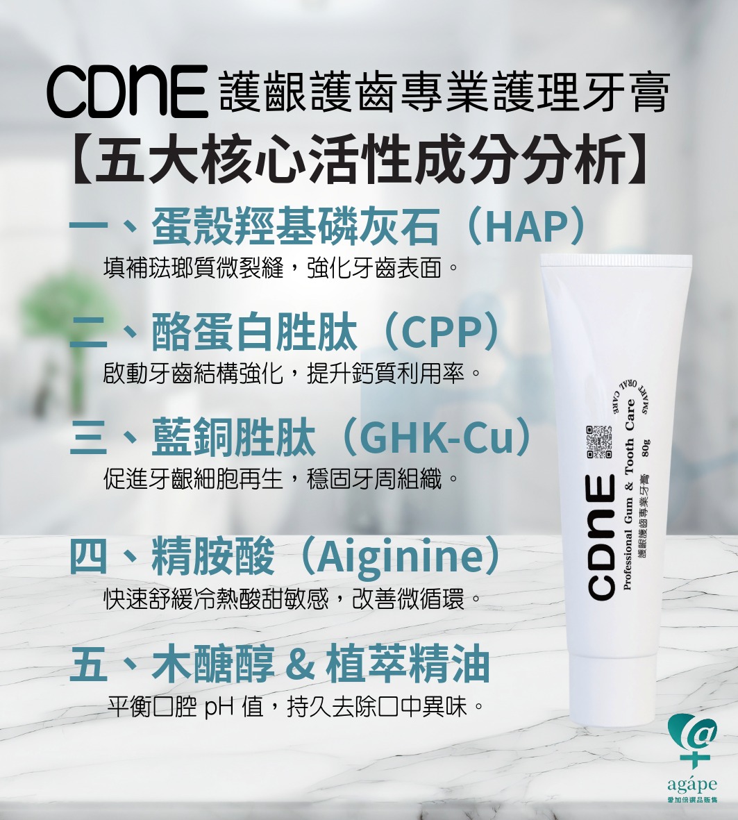 CDnE護齦護齒專業護理牙膏,CDNE00229,CDnE護齦護齒專業護理牙膏,乾刷新潮流,牙周病傾向,植牙後護理