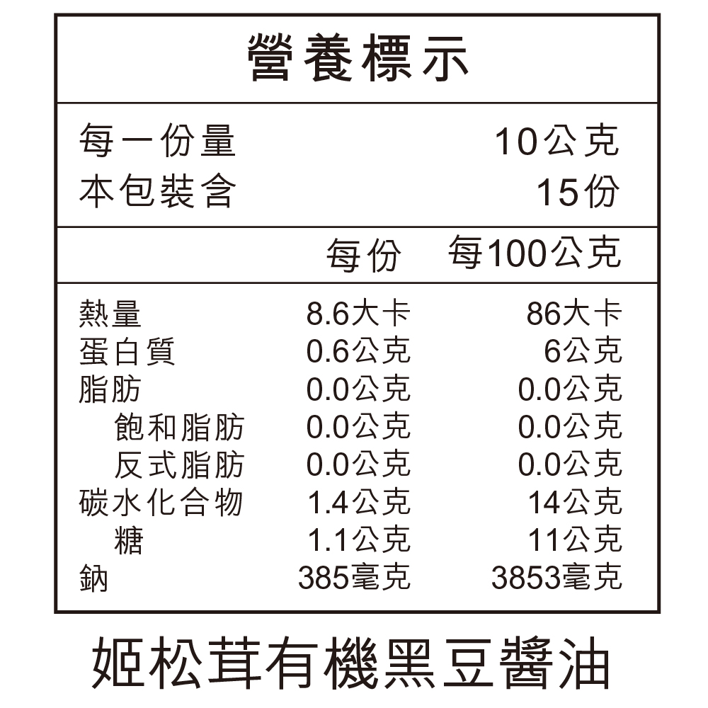 姬松茸有機黑豆醬油禮盒/盒