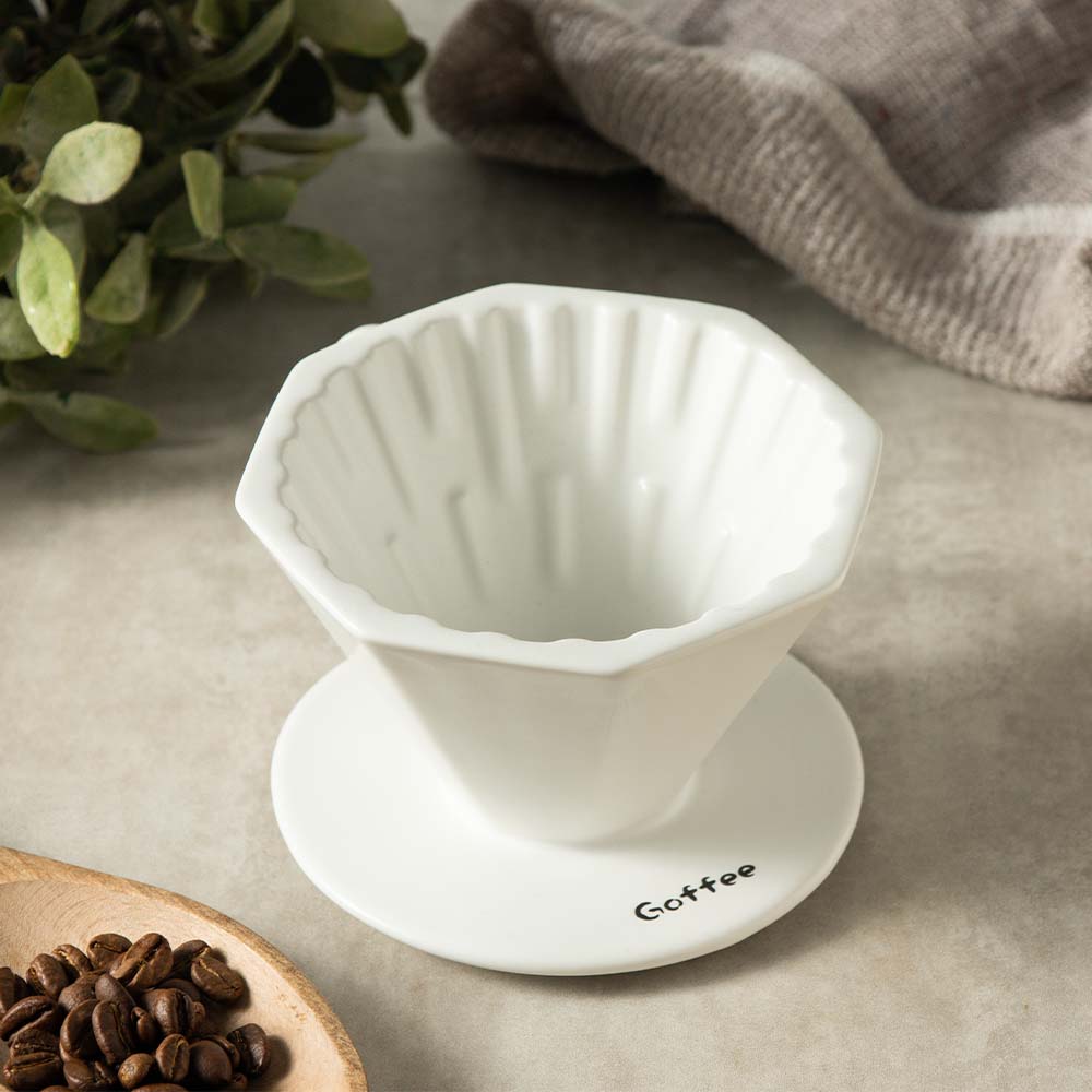 1-3人 八角竹節陶瓷濾杯 手沖咖啡 錐形濾杯 咖啡濾杯