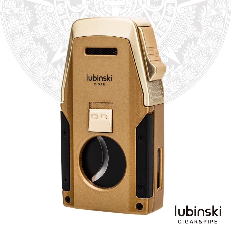 「Lubinski 台灣官方總代理」多功能雪茄打火機藍焰聚火雙直衝金屬鋒利剪刀開孔器煙托| Capadura｜雪茄館