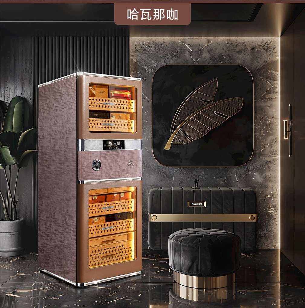 Lubinski台灣官方總代理 美晶雙RR880雪茄櫃新款WIFI智慧保濕櫃 勞斯萊斯工藝CAPADURA