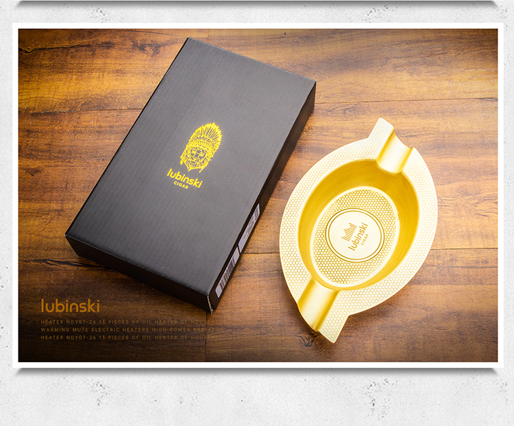 「Lubinski 台灣官方總代理」魯賓斯基 復古黃銅雙槽雪茄煙灰缸禮盒｜Capadura｜,雪茄課程,雪茄館,cigar,Capadura,非古雪茄