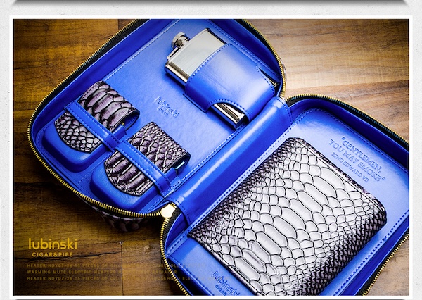 「Lubinski 台灣官方總代理」 蟒蛇紋便攜包5支裝雪茄保濕盒禮品裝｜Capadura｜,雪茄課程,雪茄館,cigar,Capadura,非古雪茄