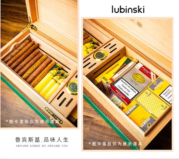 「Lubinski 台灣官方總代理」魯賓斯基 進口雪松木層架高檔醇化茄保濕盒｜Capadura｜