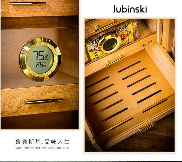 「Lubinski 台灣官方總代理」三層立式展示櫃雪松木內襯雪茄醇化箱｜Capadura｜