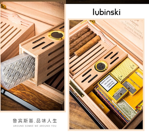 「Lubinski 台灣官方總代理」魯賓斯基 指紋開鎖進口雪松木雪茄保濕盒｜Capadura｜