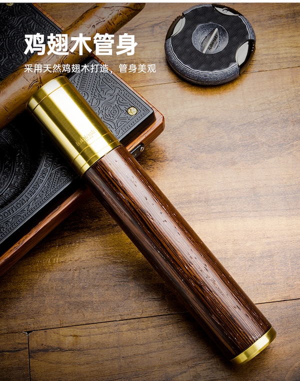 「Lubinski 台灣官方總代理」復古純銅不鏽鋼單支雪茄保濕管｜Capadura｜