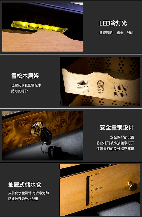 「Lubinski 台灣官方總代理」LUBINSKI 恆溫恆濕小型WIFI電子雪茄櫃｜Capadura｜