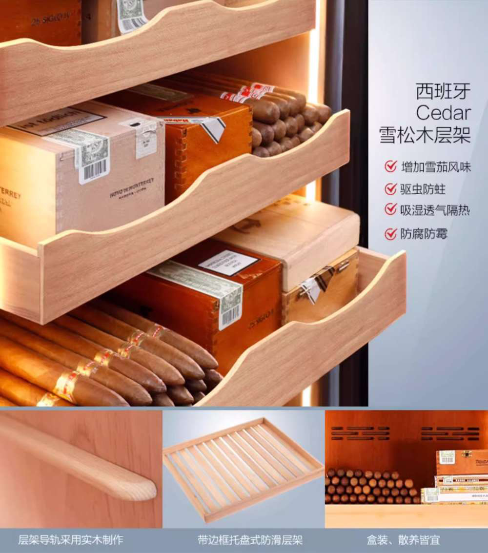 「Lubinski 台灣官方總代理」Raching 美晶  C380A 雪松實木家用雪茄盒雪茄櫃｜Capadura｜