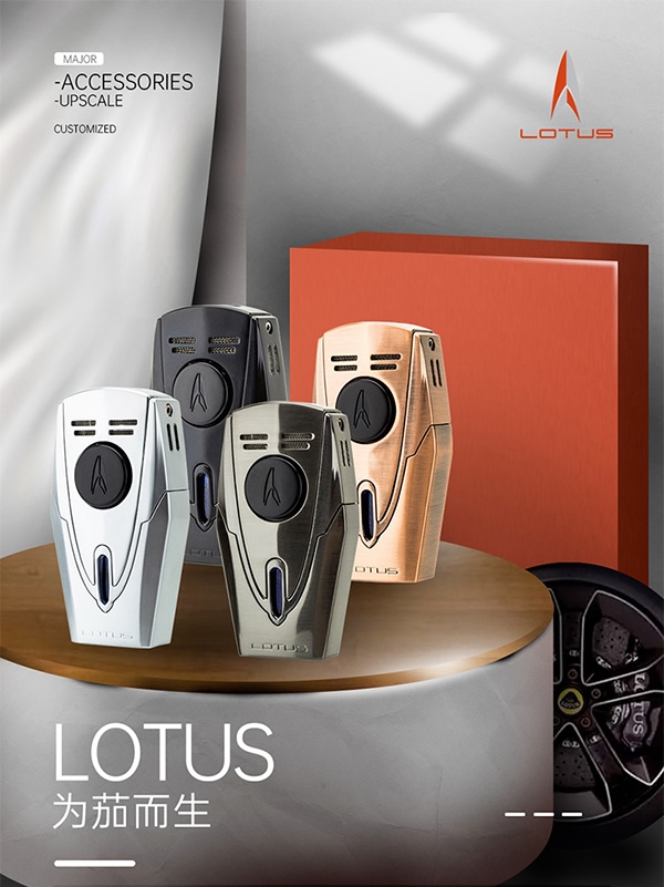 「Lubinski 台灣官方總代理」LOTUS蓮花 鋅合金雙衝藍焰聚火雪茄打火機|Capadura|,雪茄課程,雪茄館,cigar,Capadura,非古雪茄