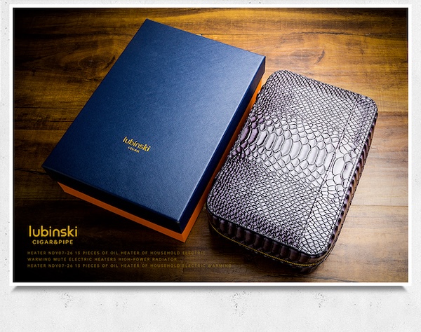 「Lubinski 台灣官方總代理」 蟒蛇紋便攜包5支裝雪茄保濕盒禮品裝｜Capadura｜,雪茄課程,雪茄館,cigar,Capadura,非古雪茄