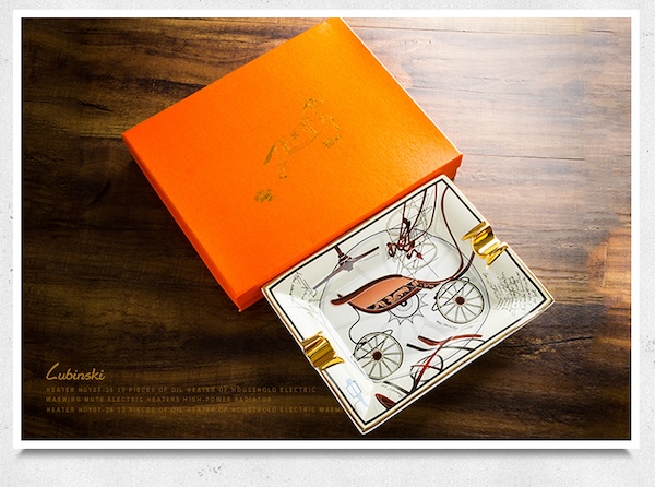 「Lubinski 台灣官方總代理」陶骨瓷方形台式兩槽雪茄煙灰缸|Capadura|,雪茄課程,雪茄館,cigar,Capadura,非古雪茄