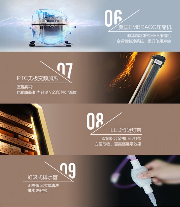 「Lubinski 台灣官方總代理」美晶 水平線系列 高端電子恆溫恆濕雪茄存儲櫃｜Capadura｜