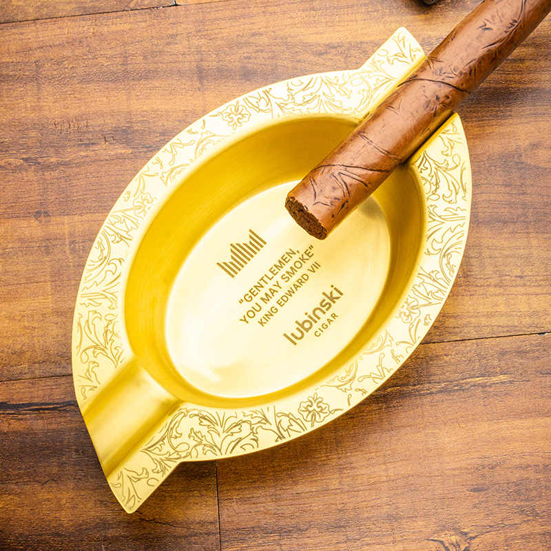 「Lubinski 台灣官方總代理」魯賓斯基 復古黃銅雙槽雪茄煙灰缸禮盒｜Capadura｜,雪茄課程,雪茄館,cigar,Capadura,非古雪茄