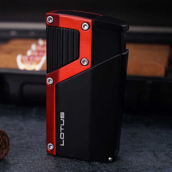 「Lubinski 台灣官方總代理」LOTUS 蓮花 進口四噴火焰雪茄打火機附雪茄剪｜Capadura｜,雪茄課程,雪茄館,cigar,Capadura,非古雪茄