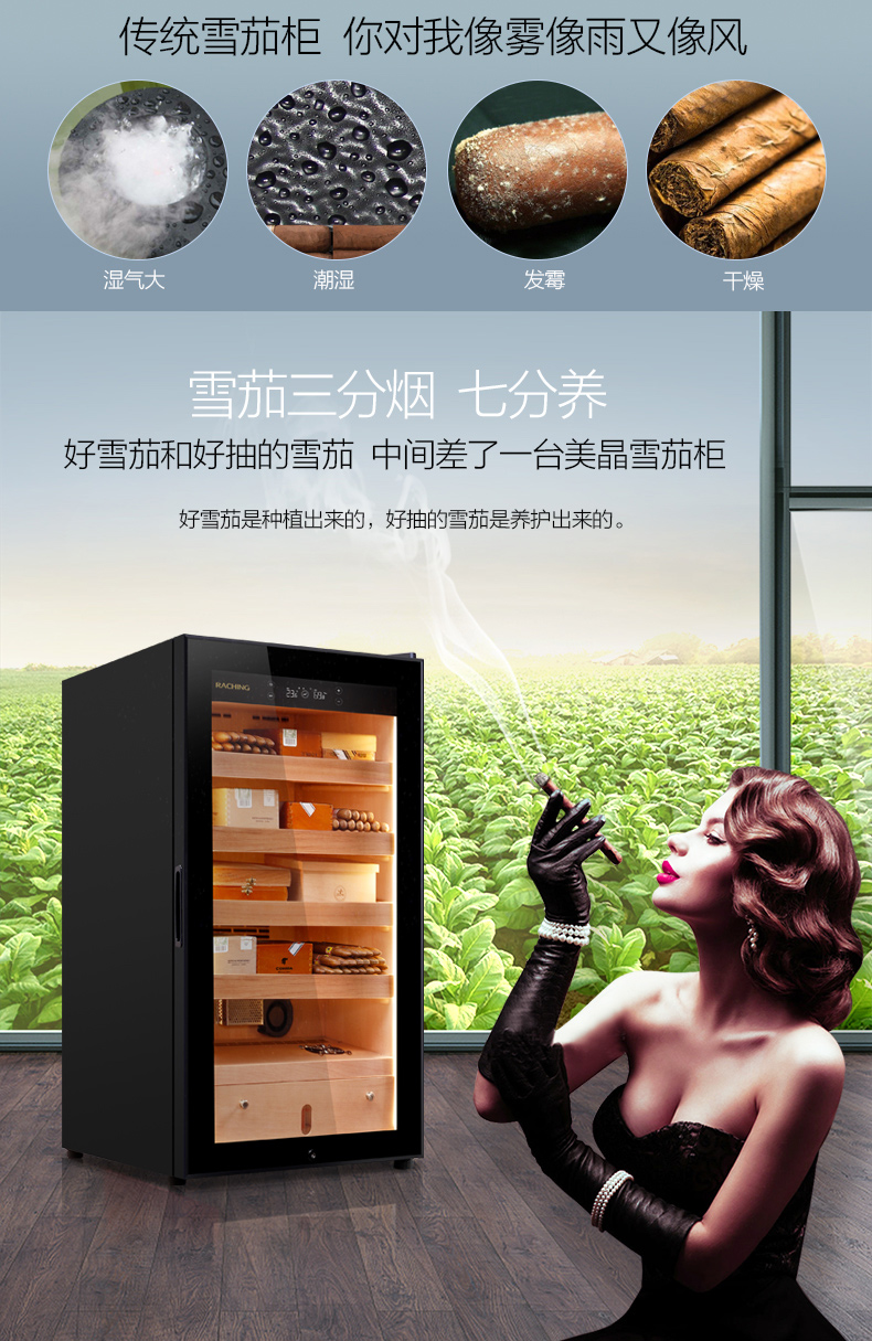 「Lubinski 台灣官方總代理」Raching 美晶雪茄櫃MA50壓縮機恆溫恆濕｜Capadura｜