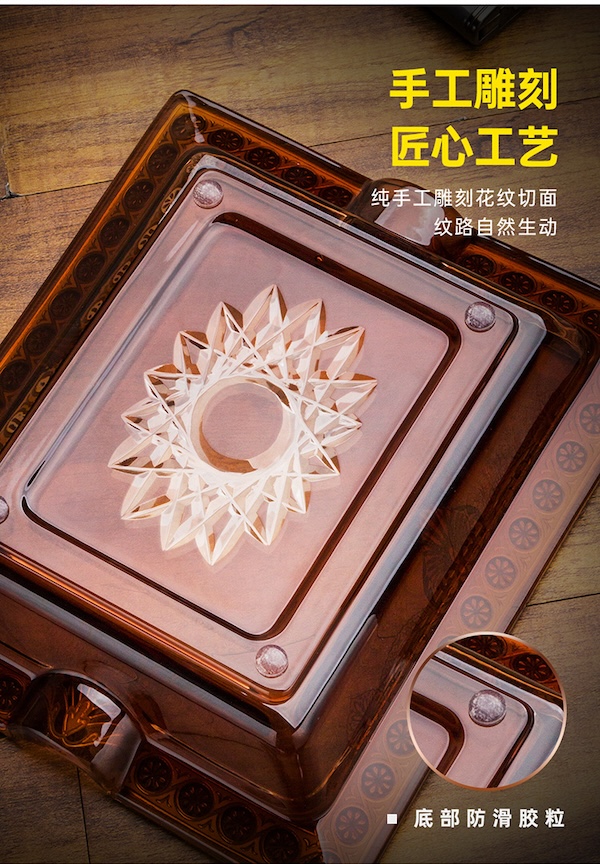 「Lubinski 台灣官方總代理」魯賓斯基 時尚琉璃工藝兩槽雪茄煙灰缸｜Capadura｜