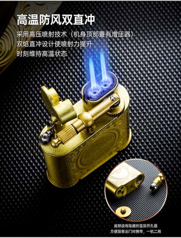 「Lubinski 台灣官方總代理」高檔純銅雪茄剪 打火機 保濕管 煙灰缸4件套裝｜Capadura｜