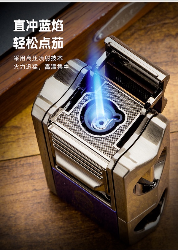 「Lubinski 台灣官方總代理」魯賓斯基 鋅合金多功能單直衝雪茄打火機｜Capadura｜