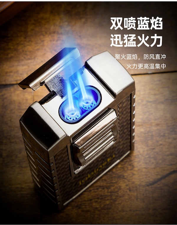 「Lubinski 台灣官方總代理」LUBINSKI 鋅合金藍焰雙直衝多功能雪茄打火機|Capadura|,雪茄課程,雪茄館,cigar,Capadura,非古雪茄