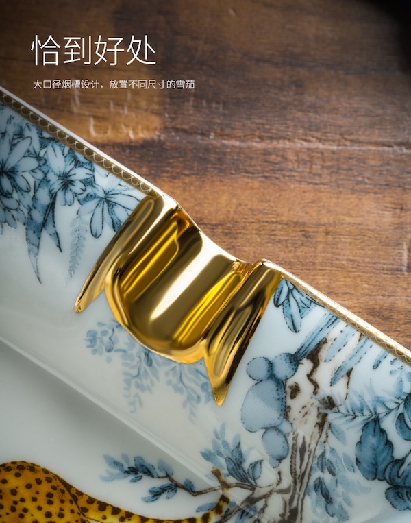 「Lubinski 台灣官方總代理」陶骨瓷方形台式兩槽雪茄煙灰缸|Capadura|,雪茄課程,雪茄館,cigar,Capadura,非古雪茄