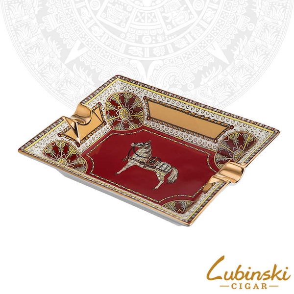 「Lubinski 台灣官方總代理」陶骨瓷方形台式兩槽雪茄煙灰缸｜Capadura｜,雪茄課程,雪茄館,cigar,Capadura,非古雪茄