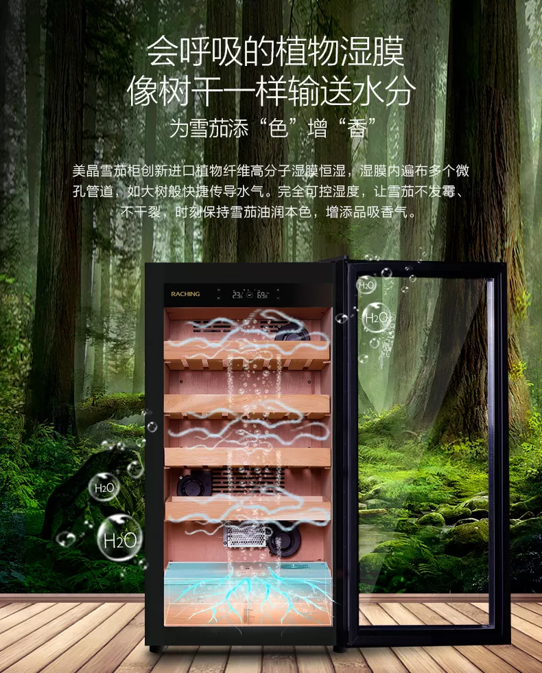 「Lubinski 台灣官方總代理」Raching 美晶雪茄櫃MA50壓縮機恆溫恆濕｜Capadura｜