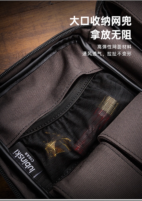 「Lubinski 台灣官方總代理」魯賓斯基 便攜防水潑雪茄5支裝真皮軟包｜Capadura｜