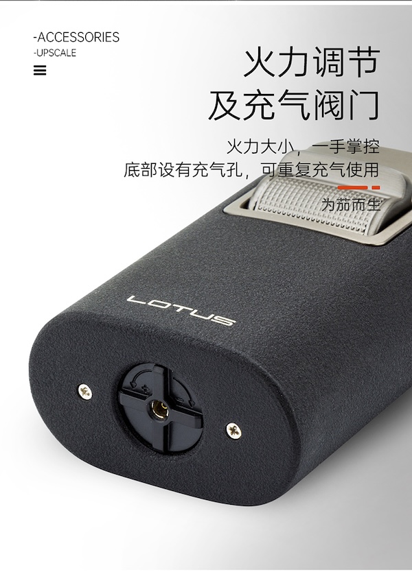 「Lubinski 台灣官方總代理」LOTUS蓮花 鋅合金多功能4直衝雪茄打火機｜Capadura｜