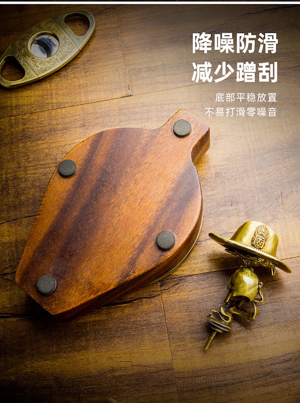 「Lubinski 台灣官方總代理」魯賓斯基 復古菠蘿格實木黃銅制雪茄煙灰缸｜Capadura｜