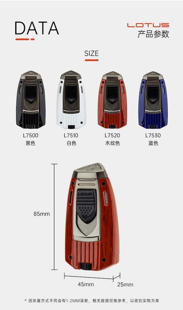 「Lubinski 台灣官方總代理」LOTUS蓮花 時尚個性二直衝聚火金屬雪茄打火機｜Capadura｜,雪茄課程,雪茄館,cigar,Capadura,非古雪茄