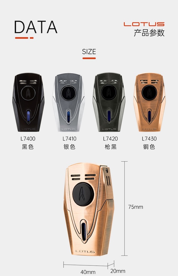 「Lubinski 台灣官方總代理」LOTUS蓮花 鋅合金雙衝藍焰聚火雪茄打火機|Capadura|,雪茄課程,雪茄館,cigar,Capadura,非古雪茄