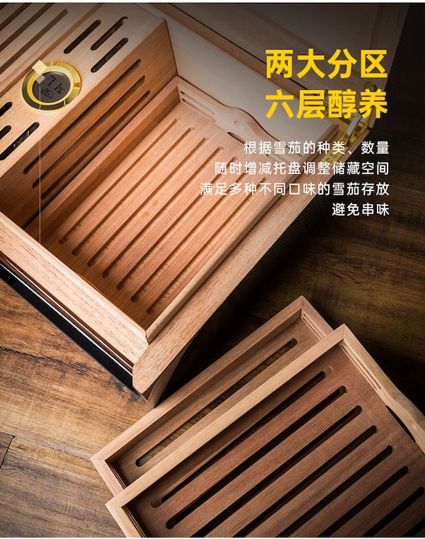 「Lubinski 台灣官方總代理」魯賓斯基 指紋開鎖進口雪松木雪茄保濕盒｜Capadura｜