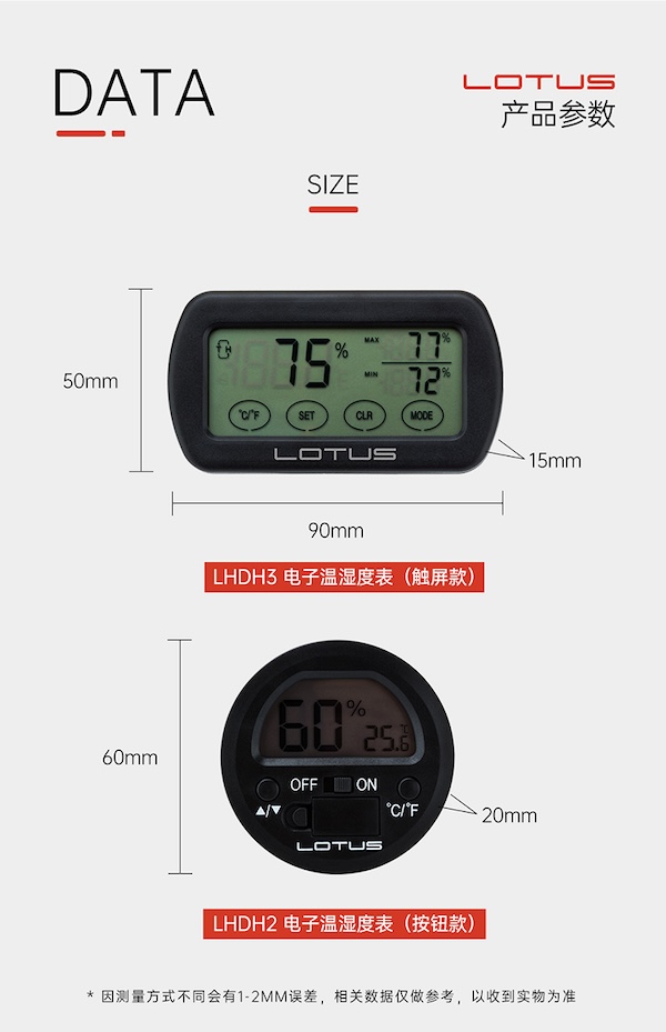 「Lubinski 台灣官方總代理」LOTUS 原裝正品美國蓮花雪茄電子溫濕度計|Capadura|,雪茄課程,雪茄館,cigar,Capadura,非古雪茄