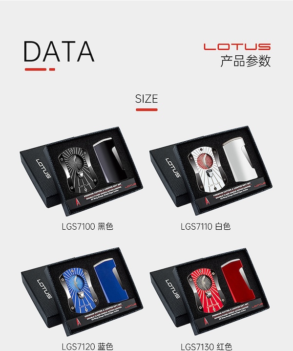 「Lubinski 台灣官方總代理」LOTUS美國蓮花 二直衝打火機+帶鑽煙器+雪茄剪 工具套裝｜Capadura｜