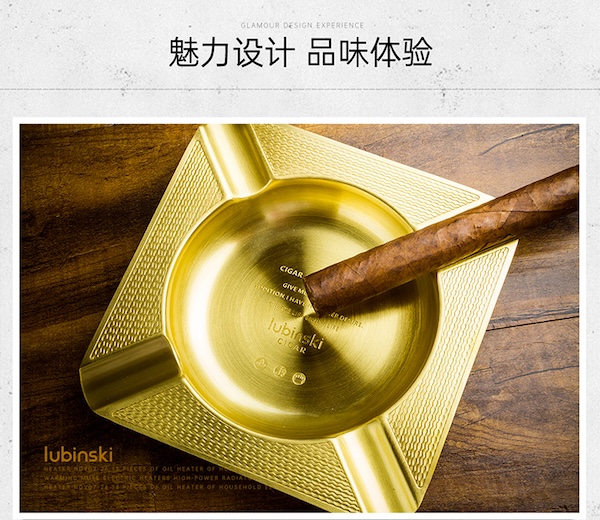 「Lubinski 台灣官方總代理」高檔黃銅4支裝雪茄煙灰缸｜Capadura｜,雪茄課程,雪茄館,cigar,Capadura,非古雪茄